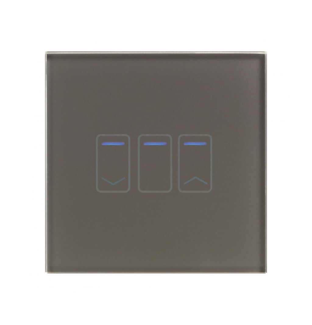 01482 Wi-Fi Smart 1 Gang Touch Dimmable Switch Grey Glass