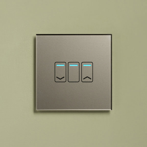 Smart 1 Gang Touch Dimmable Switch Grey Glass