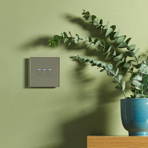 Wi-Fi Smart 1 Gang Touch Dimmable Switch Grey Glass