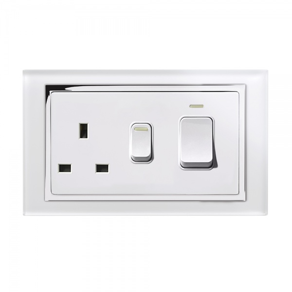 Retrotouch 01840 45A Cooker & 13A Socket Switch White CT
