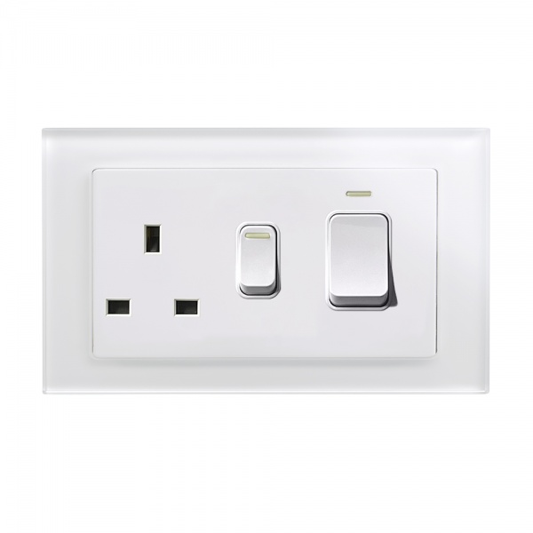 Retrotouch 01842 45A Cooker & 13A Socket Switch White PG