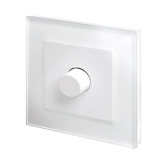 Retrotouch 02042-SM Crystal 1 Gang Rotary Intelligent LED Dimmer 2 Way White