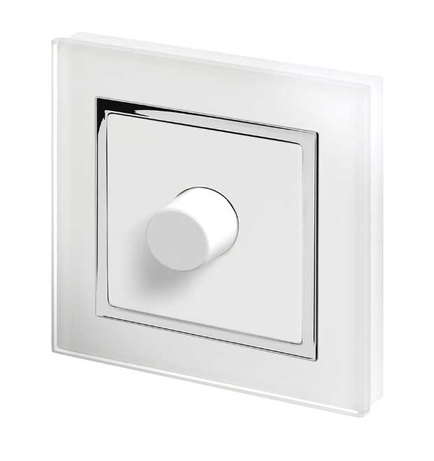 RetroTouch Crystal Glass Black White LED & Halogen Rotary Dimmer Light Switches 