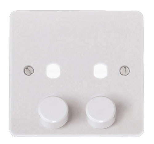 Scolmore Click Mode CMA146PL 2 Gang Dimmer Plate and Knob