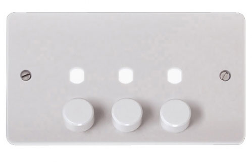 Scolmore Click Mode CMA147PL 3 Gang Dimmer Plate and Knob