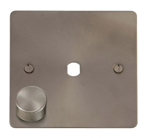 Scolmore Click Define FPBS140PL Brushed Stainless Steel 1 Gang Dimmer Plate and Knob