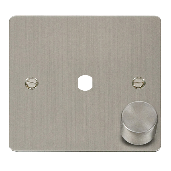 Scolmore Click Define FPSS140PL Stainless Steel 1 Gang Dimmer Plate and Knob