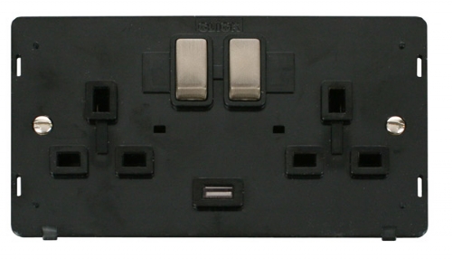 Scolmore Click Definity SIN570BKBS 2 Gang USB Sockets