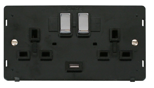 Scolmore Click Definity SIN570BKCH 2 Gang USB Sockets