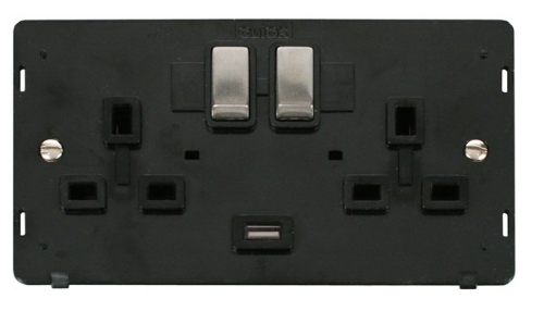 Scolmore Click Definity SIN570BKSS 2 Gang USB Sockets
