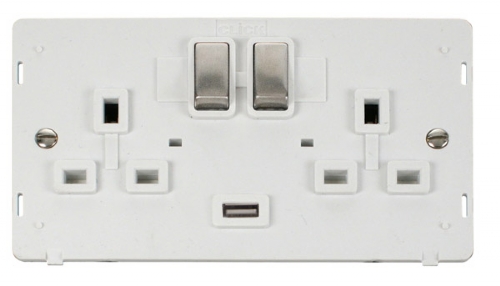 Scolmore Click Definity SIN570PWSS 2 Gang USB Sockets