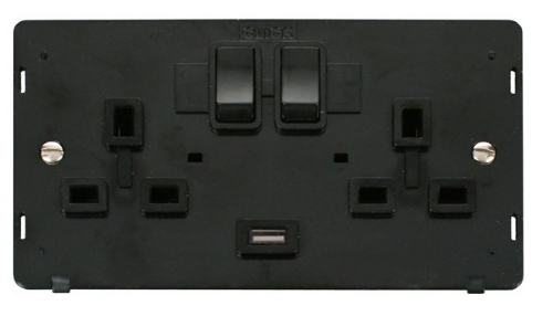 Scolmore Click Definity SIN570BK 2 Gang USB Sockets
