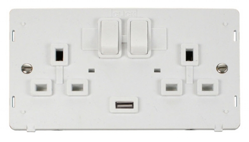 Scolmore Click Definity SIN570PW 2 Gang USB Sockets