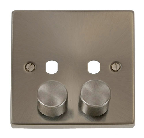 Scolmore Click Deco VPSC152PL 2 Gang Dimmer Plate and Knob