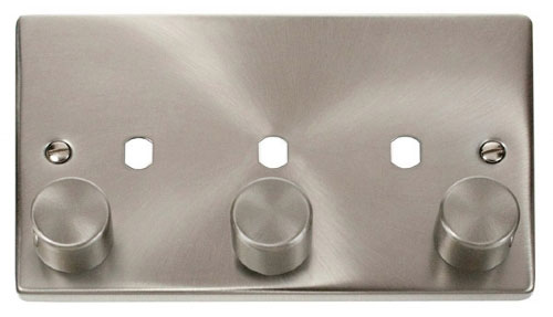 Scolmore Click Deco VPSC153PL 3 Gang Dimmer Plate and Knob