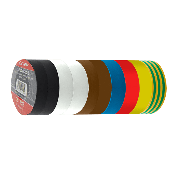 Uncrimp 1920MX02 Insulation Tapes Mix Colours 19mm x 20 Meters