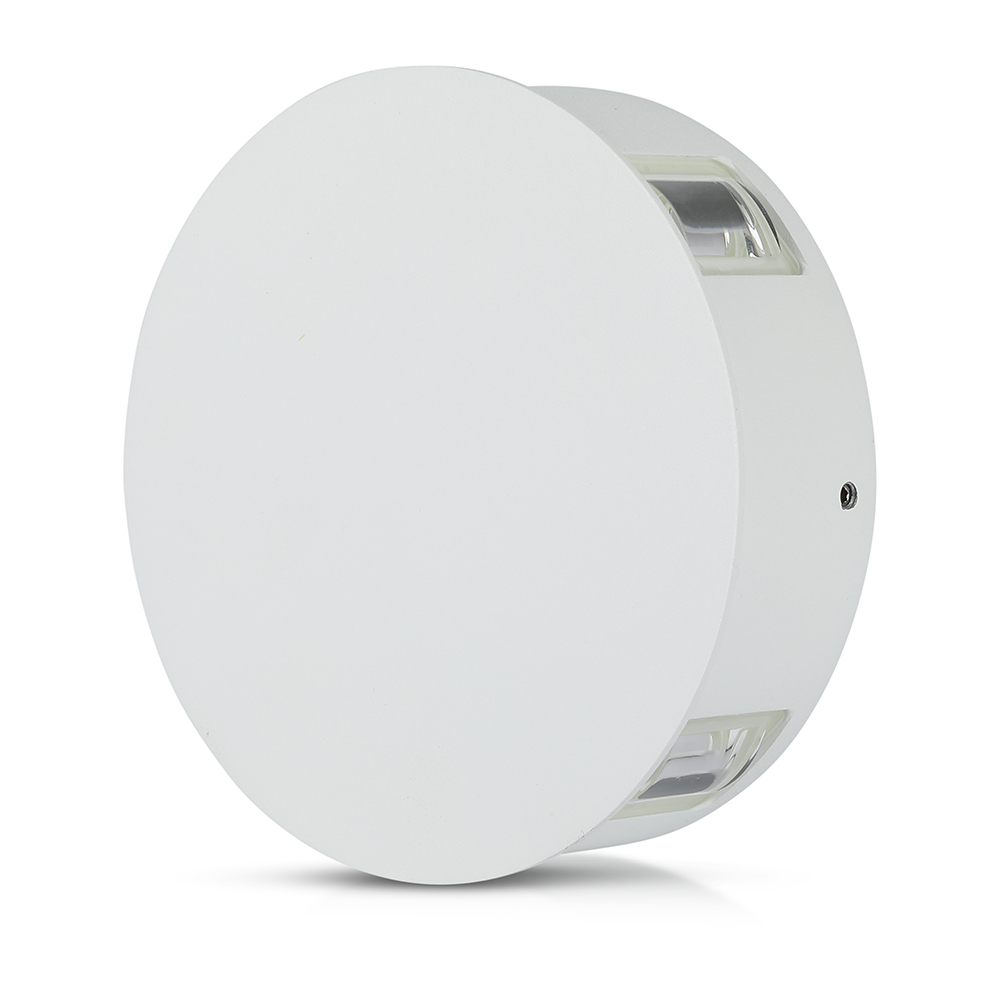 VTAC 4W LED Round Wall Light 4 Way Output White IP65 Profile