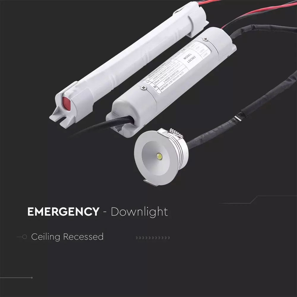 V-TAC 8274 3 Watt Recessed Emergency Spotlight 