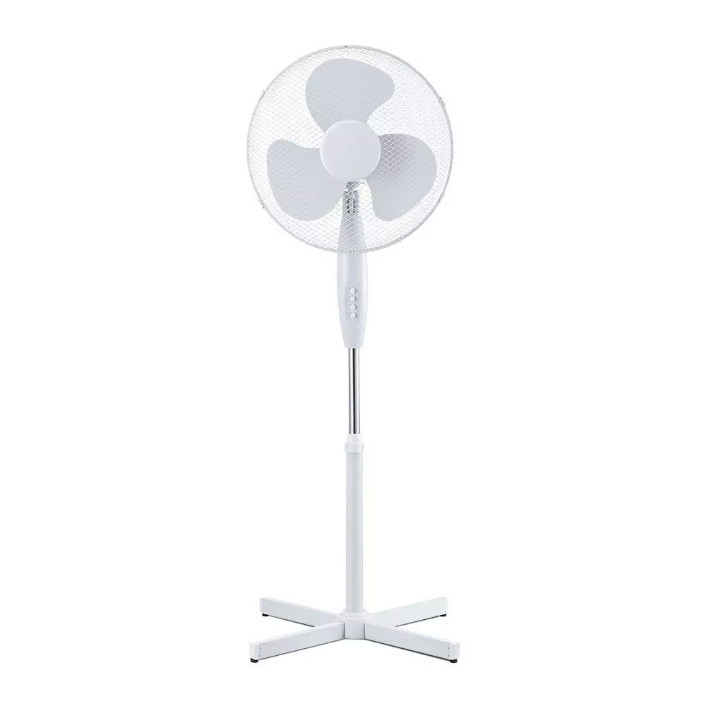 V-TAC 16" Pedestal Oscillating Stand Fan 3 Speed - White