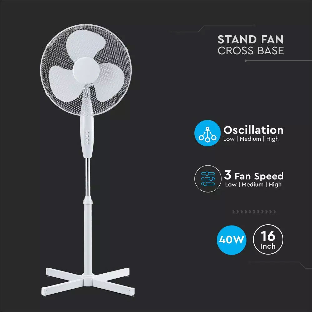 16" Pedestal Oscillating Stand Fan