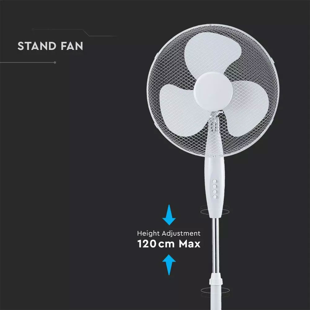 16" Pedestal Oscillating Stand Fan Height Adjustable