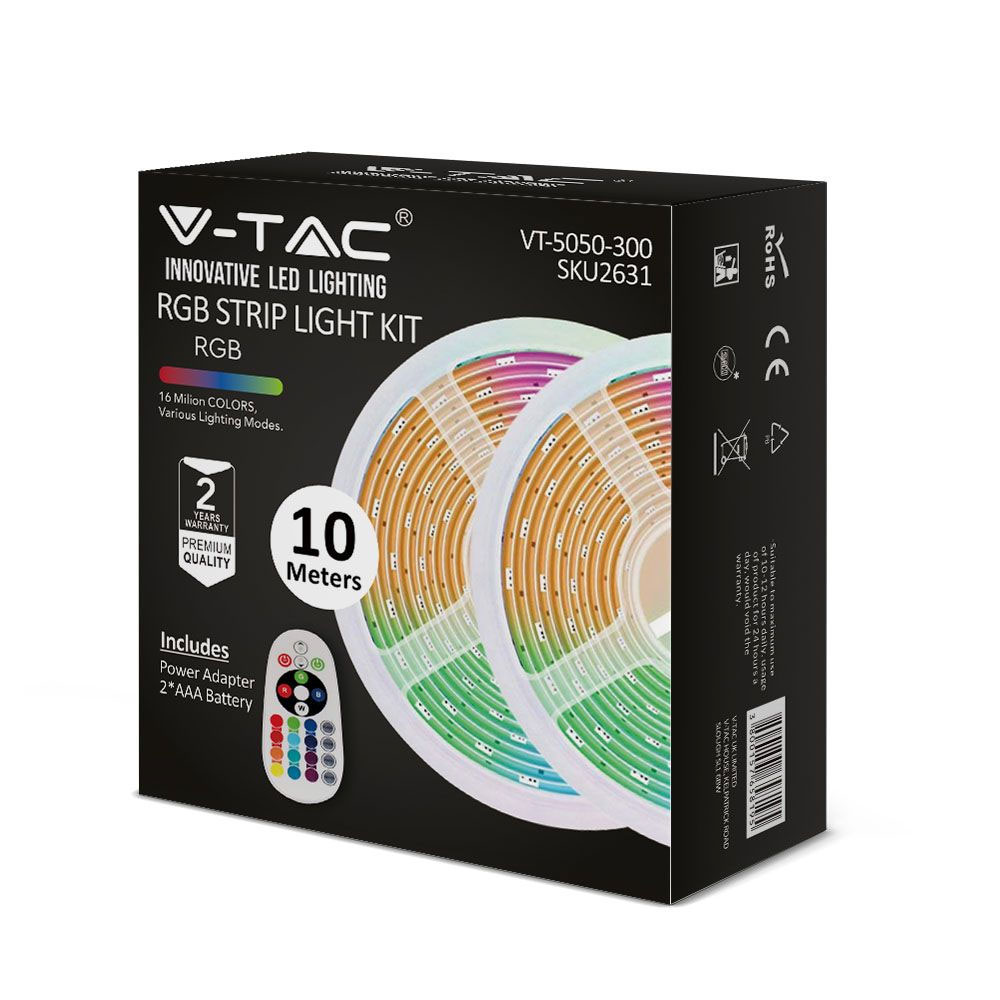 VTAC LED RGB Strip Light Kit 10 Meters with Power Adaptor & Dual Output IR Controller