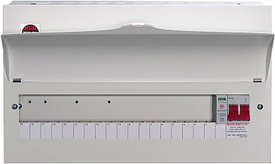 Wylex NM1806LS 18 Way 100A Main Switch Metalclad Consumer Unit with Type 2 SPD