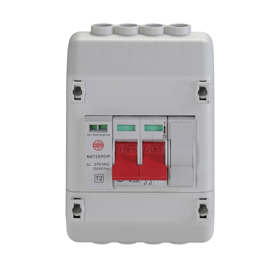 Wylex REC2SPD 100A 2 Way Isolator Switch with Type 2 SPD and Enclosure