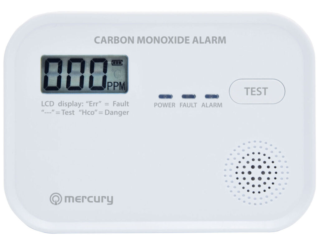 Mercury Carbon Monoxide Alarm Battery Powered