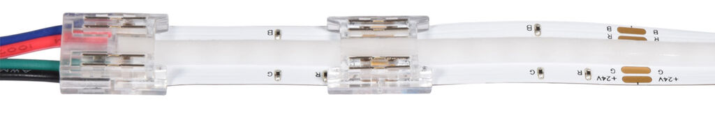 Solderless RGB COB LED Strip to Strip 10mm Connectors