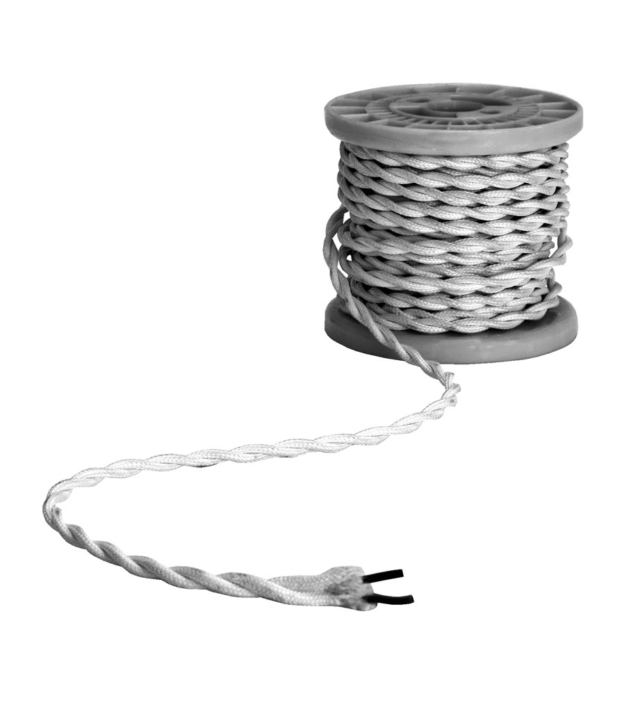 Lyyt Decorative Braided 2 Core Mains Cable Silver 5 Meters
