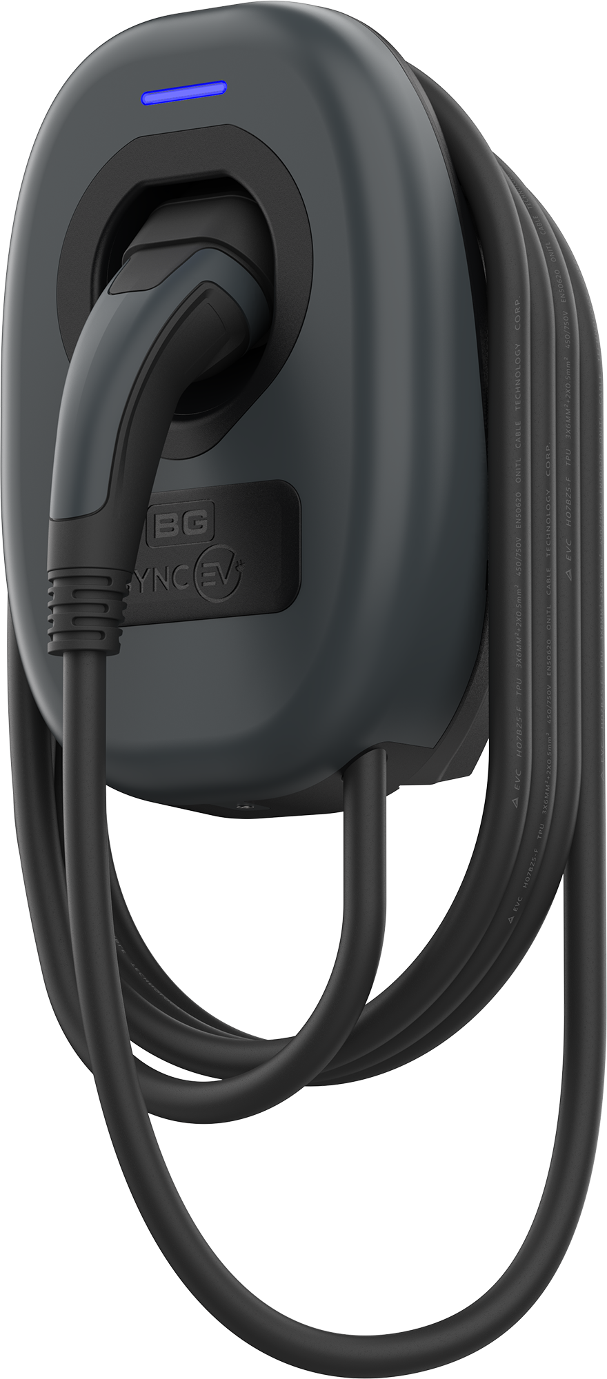 BG SyncEV EVWC2T7G 7.4kW Tethered Wall Charger with 7.5 Meter Cable, WiFi & Smart Functionality