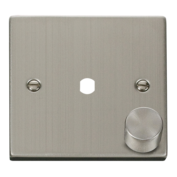 Scolmore Click Deco VPSS140PL Stainless Steel 1 Gang Dimmer Plate and Knob