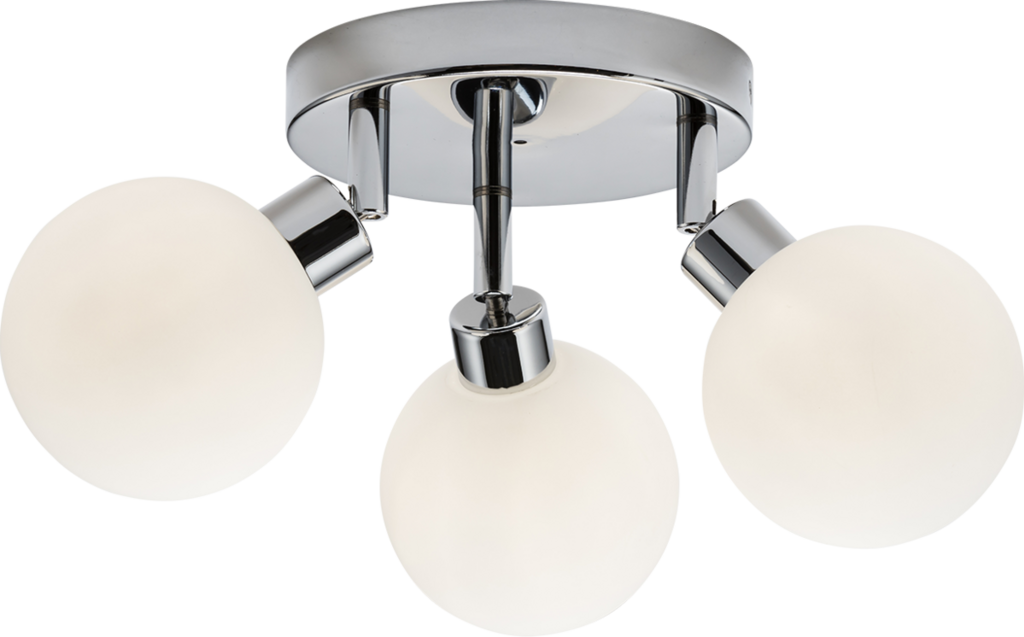 Bathroom Triple Spotlight with Round Frosted Glass - buy peclights