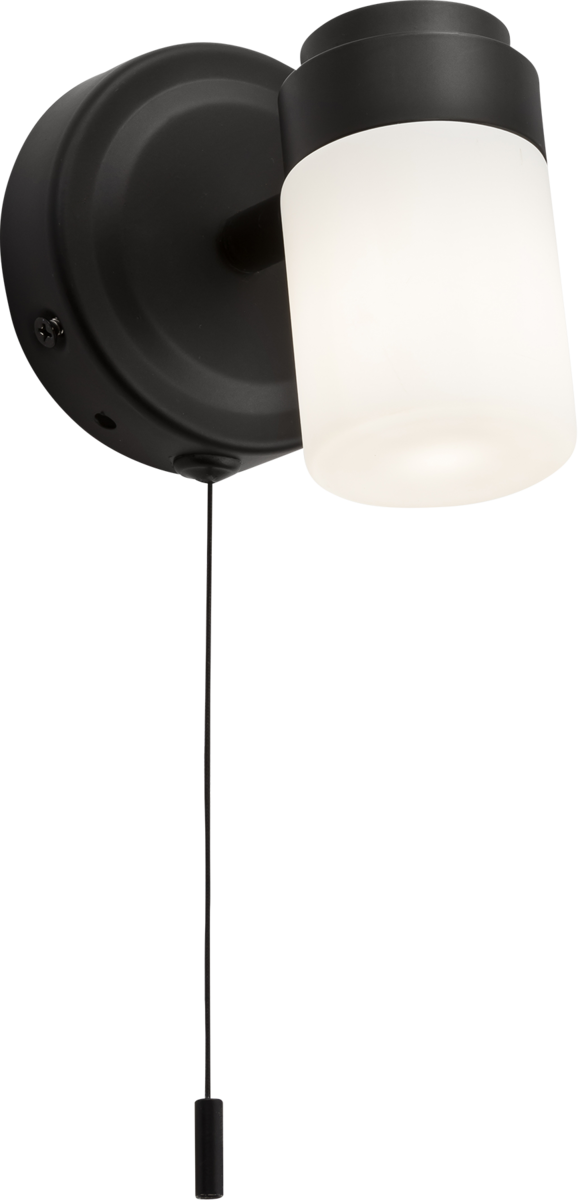 IP44 G9 Single Wall Light with Frosted Glass - Matt Black