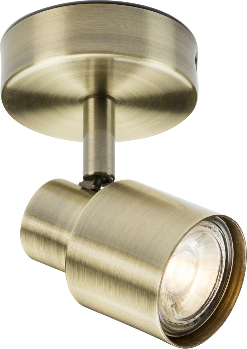 Knightsbridge CSP1AB GU10 Adjustable Single Spotlight Antique Brass