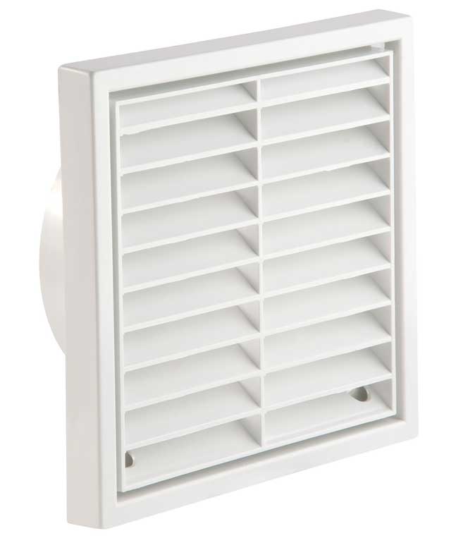 Manrose 1152 Fixed Louvre Grill White 4" 100mm