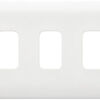 MB3633WHI 3 Gang Grid Front Plate White