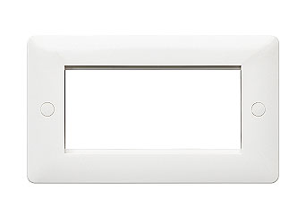 MB184WHI 2 Gang 4 Aperture Euro Front Plate