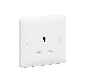 MK Base MB780WHI 1 Gang Unswitched Socket 13A