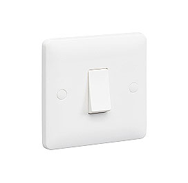ELECTRICAL WHITE SWITCH FLAT PLATE 3 GANG 2 WAY 10AX WHITE MOULDED WITH SCREWS 