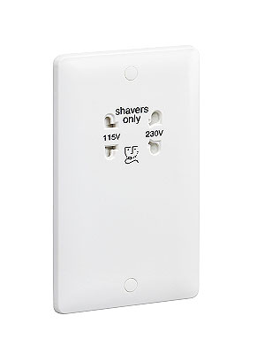 Essentialz Living IP20 SV60D Shaver Light Dual Voltage Shaver Socket with Soft glow Nightlight 