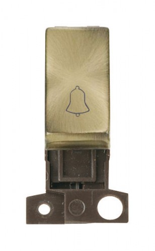 MD005AB 1 Way Retractive Ingot 10A Switch 'Bell' Antique Brass
