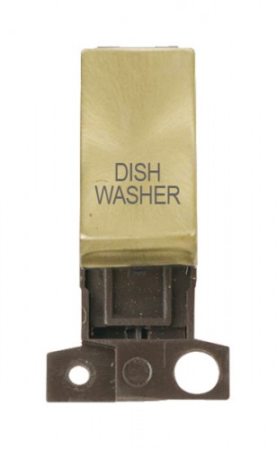 MD018SBDW 13A Resistive 10AX DP Switch Satin Brass Dishwasher
