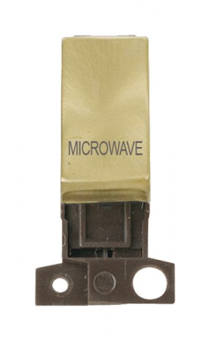 MD018SBMW 13A Resistive 10AX DP Switch Satin Brass Microwave