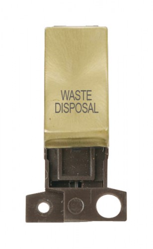 MD018SBWD 13A Resistive 10AX DP Switch Satin Brass Waste Disposal
