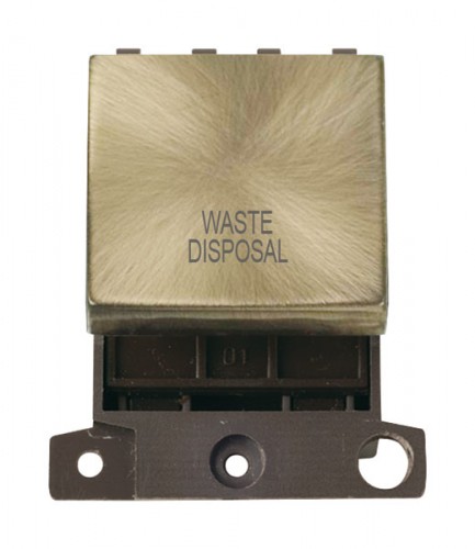 MD022ABWD 20A DP Ingot Switch Antique Brass Waste Disposal