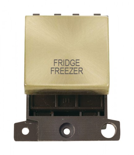 MD022SBFF 20A DP Ingot Switch Satin Brass Fridge Freezer