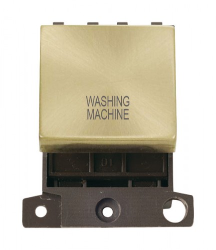 MD022SBWM 20A DP Ingot Switch Satin Brass Washing Machine