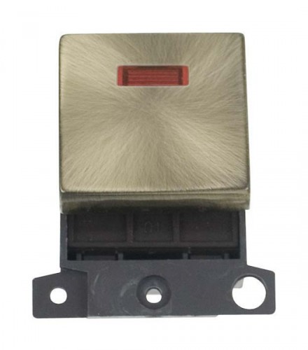 MD023AB 20A DP Ingot Switch With Neon Antique Brass